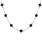 Colier argint cu trifoi cu email negru DiAmanti Z2225NR_O-DIA Colier argint cu trifoi cu email negru DiAmanti Z2225NR_O-DIA